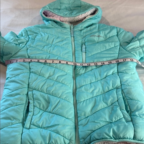 Eddie Bauer Girls' Reversible Jacket - Teal, Deer Harbor Waterproof Puffer - Picture 6 of 13